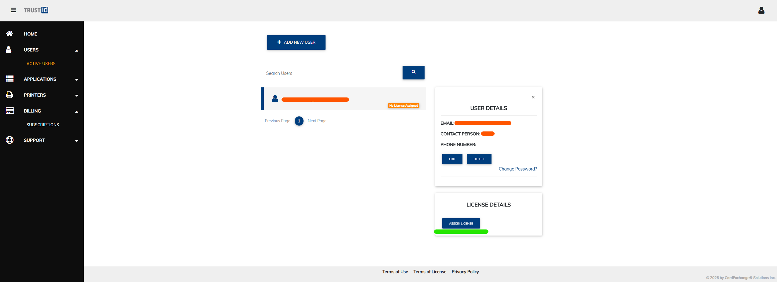 Assinging a license to a user 4